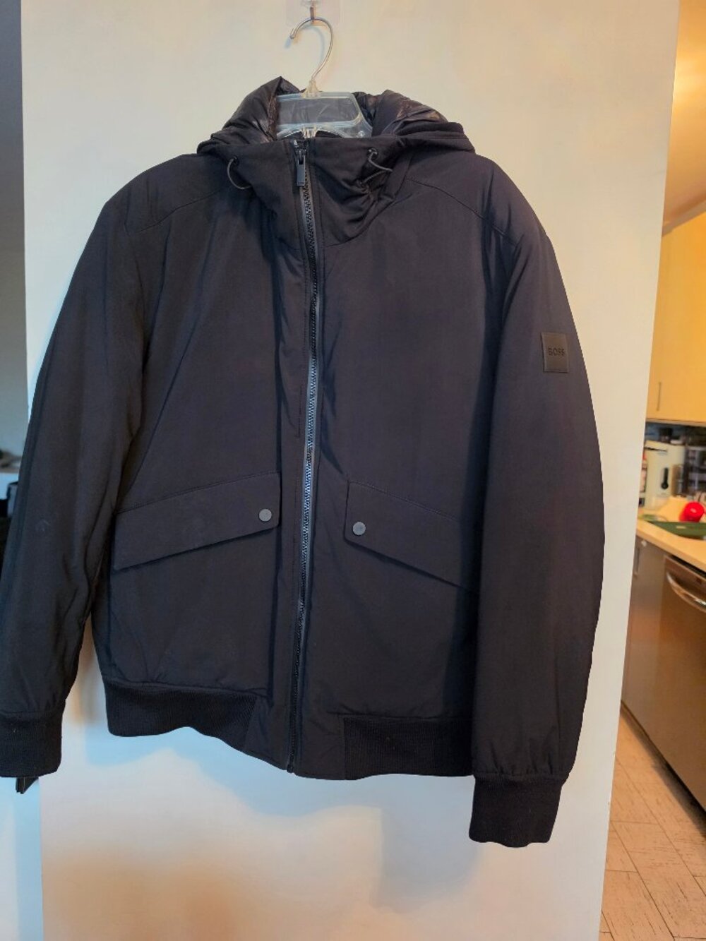BOSS Hugo Boss Black P-Dober Down-Filled Insulated Hooded Bomber Jacket Size M